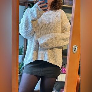Vintage oversized cream chunky knit fisherman sweater- men’s size XL